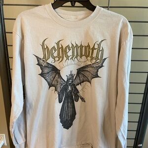 Beige Graphic Long-Sleeve Hoodie